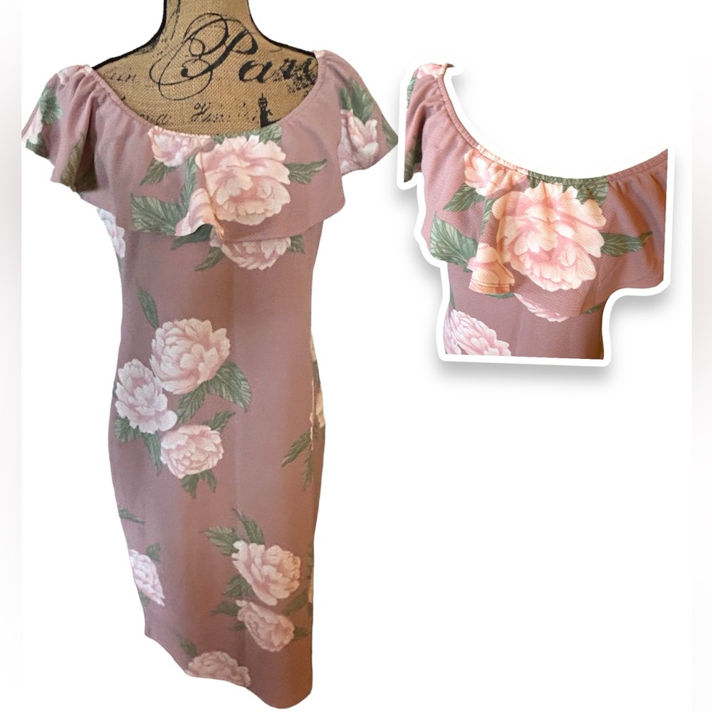 Jolie & Joy FCT Love Off the Shoulder Dress Ruffle Neckline 1X